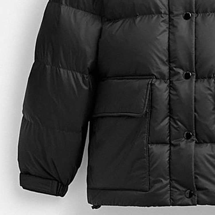 Lookbook (W) コーチ ブラック 無地 フード付き カジュアル ゆったり 長袖 ダウンジャケット CL699-BLK