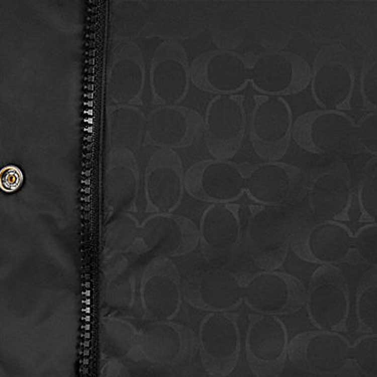 Details for (W) コーチ ブラック 無地 フード付き カジュアル ゆったり 長袖 ダウンジャケット CL699-BLK