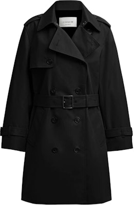 (W) COACH Abrigo Negro Sólido Doble Botonadura Manga Larga SS25. CAB99-BLK Buy (W) COACH Abrigo Negro Sólido Doble Botonadura Manga Larga SS25. CAB99-BLK