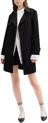 (W) COACH Abrigo Negro Sólido Doble Botonadura Manga Larga SS25. CAB99-BLK Lookbook (W) COACH Abrigo Negro Sólido Doble Botonadura Manga Larga SS25. CAB99-BLK