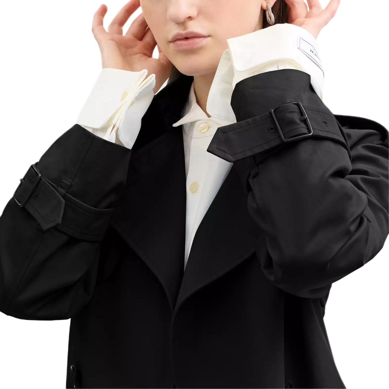 Purchase (W) COACH Abrigo Negro Sólido Doble Botonadura Manga Larga SS25. CAB99-BLK