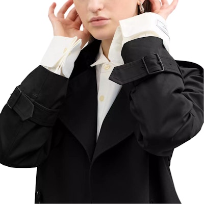 (W) COACH Abrigo Negro Sólido Doble Botonadura Manga Larga SS25. CAB99-BLK Purchase (W) COACH Abrigo Negro Sólido Doble Botonadura Manga Larga SS25. CAB99-BLK