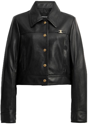 (W) COACH 黑色 SS23 短款聚酯單排扣長袖外套. CM397-BLK Buy (W) COACH 黑色 SS23 短款聚酯單排扣長袖外套. CM397-BLK