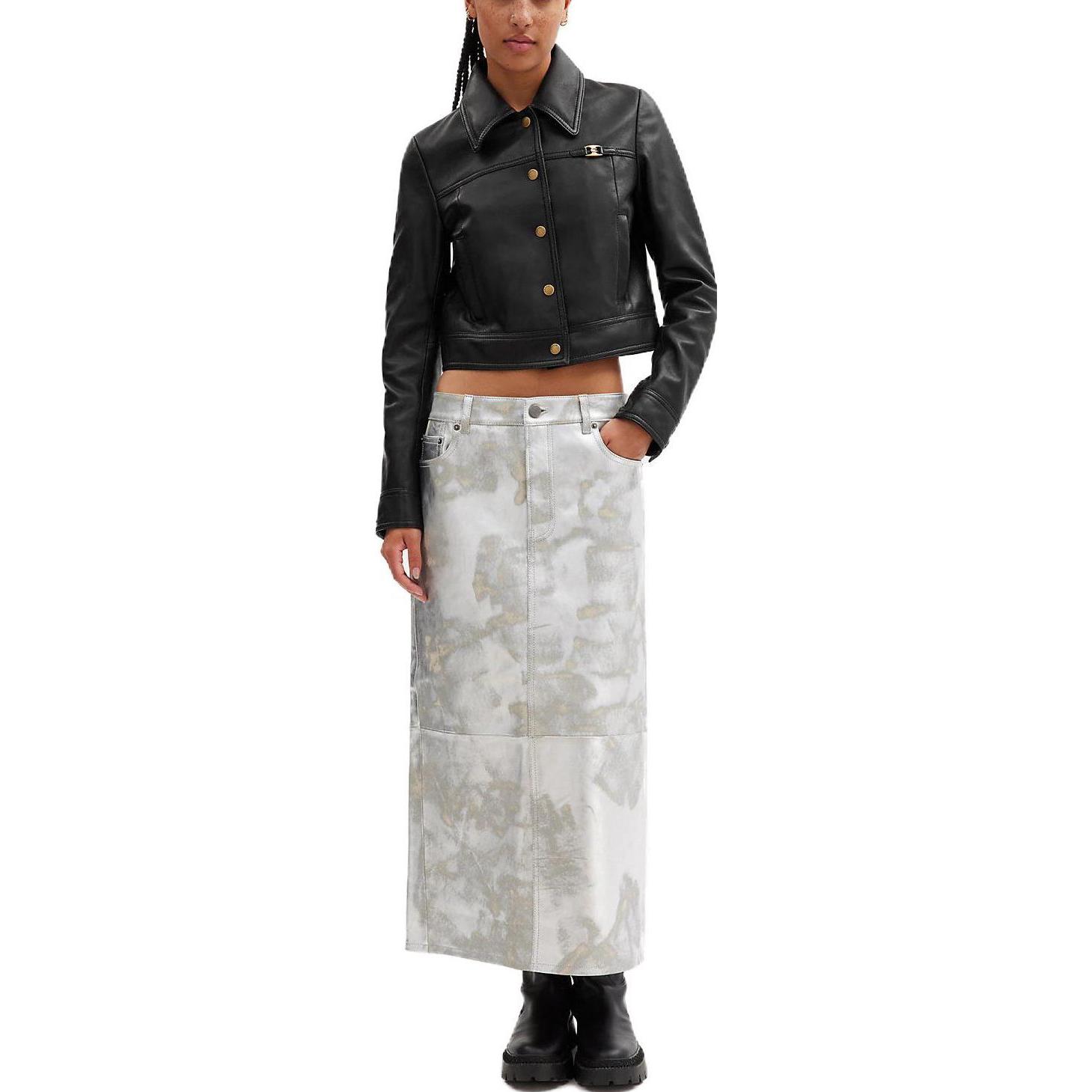 Lookbook (W) COACH 黑色 SS23 短款聚酯單排扣長袖外套. CM397-BLK