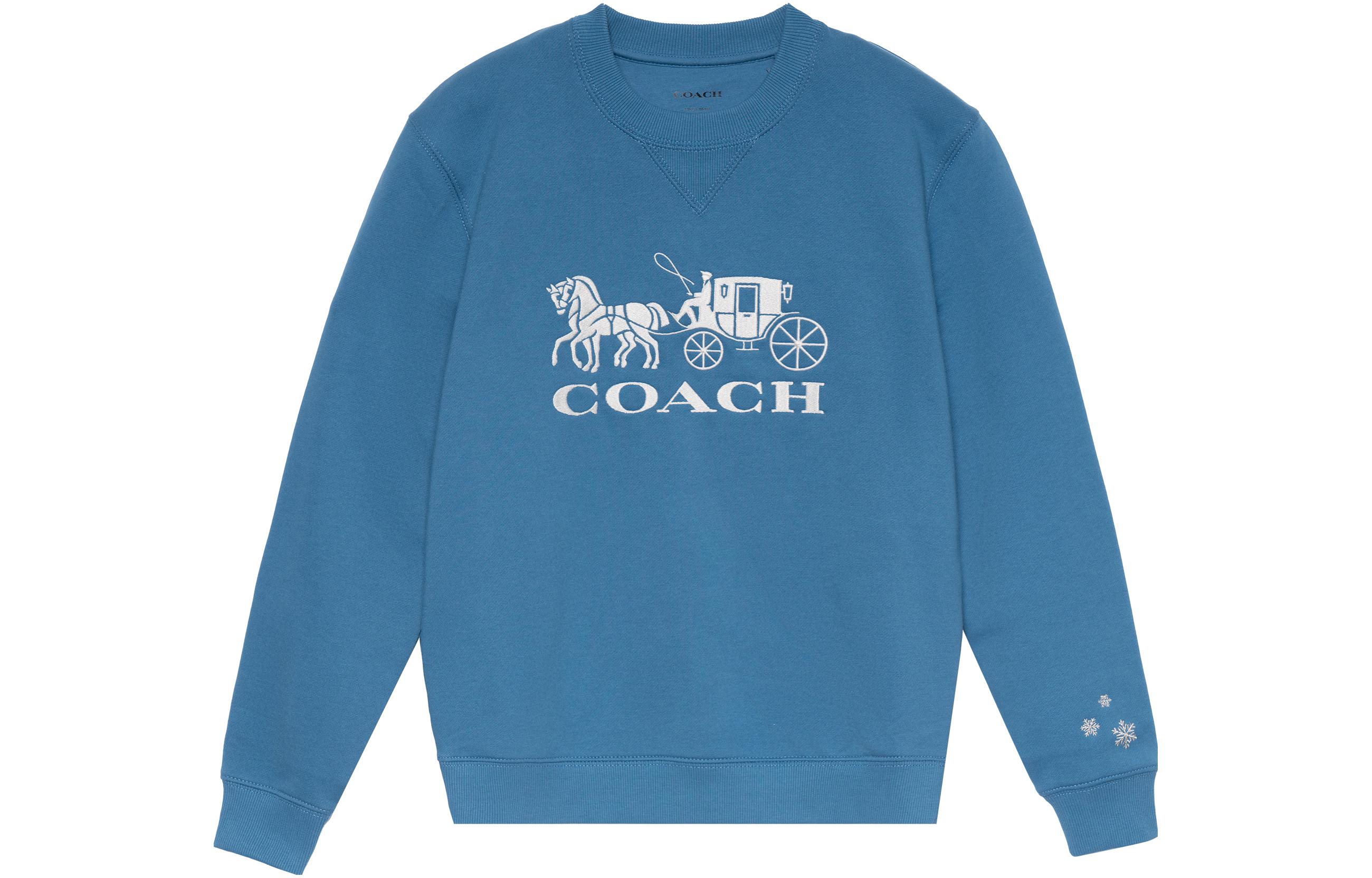 Order (W) COACH 藍色圓領毛衣 FW22 雪花馬車設計款 CE448-BLU