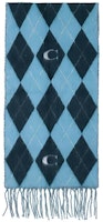 (Women) COACH Blue Diamond Print Knit Scarf. CE486QWP (Women) COACH Blue Diamond Print Knit Scarf. CE486QWP