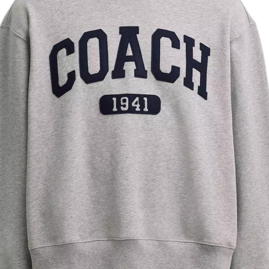 Details for (Women) COACH  Boyfriend Style Crewneck Letter Print Sweatshirt Light Grey CAH74-HGR