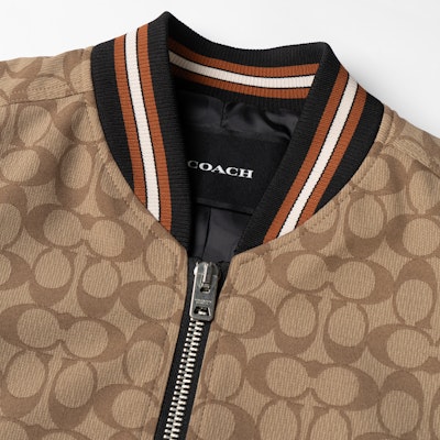 (W) COACH 棕色Logo印花拉鍊外套 SS23系列 CB618-E7V Sizing (W) COACH 棕色Logo印花拉鍊外套 SS23系列 CB618-E7V