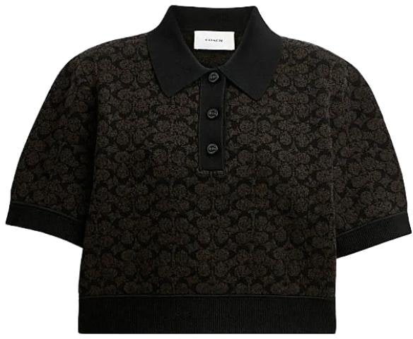 women-coach-brown-printed-short-sleeve-polo-shirt-casual-wear-cn-425-brn