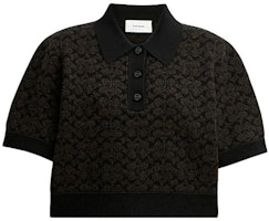 (Women) COACH Brown Printed Short Sleeve Polo Shirt Casual Wear. CN425-BRN (Women) COACH Brown Printed Short Sleeve Polo Shirt Casual Wear. CN425-BRN