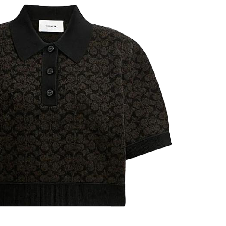 Purchase (W) コーチ ブラウン プリント ショートスリーブ ポロシャツ カジュアルウェア CN425-BRN