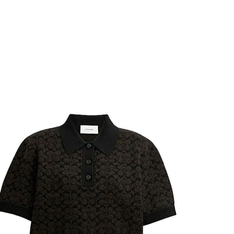Details for (W) コーチ ブラウン プリント ショートスリーブ ポロシャツ カジュアルウェア CN425-BRN