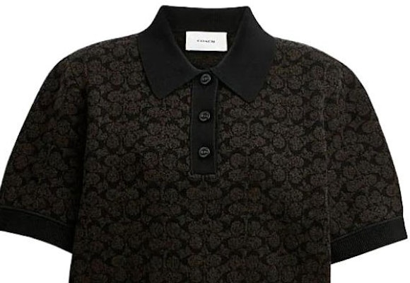 (W) コーチ ブラウン プリント ショートスリーブ ポロシャツ カジュアルウェア CN425-BRN Details for (W) コーチ ブラウン プリント ショートスリーブ ポロシャツ カジュアルウェア CN425-BRN
