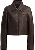 (Women) COACH Brown Slim Fit Leather Jacket CM397-BRN (Women) COACH Brown Slim Fit Leather Jacket CM397-BRN