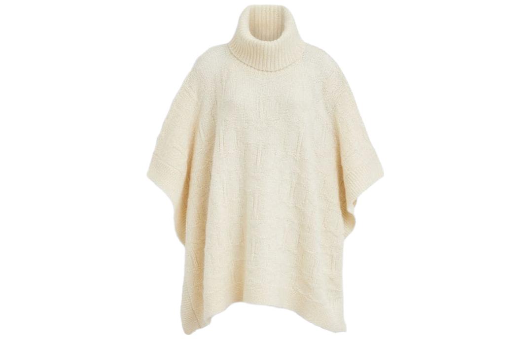 Order (W) COACH Ponco Kasual Rajut High-Neck Warna Putih. CL285-IVO