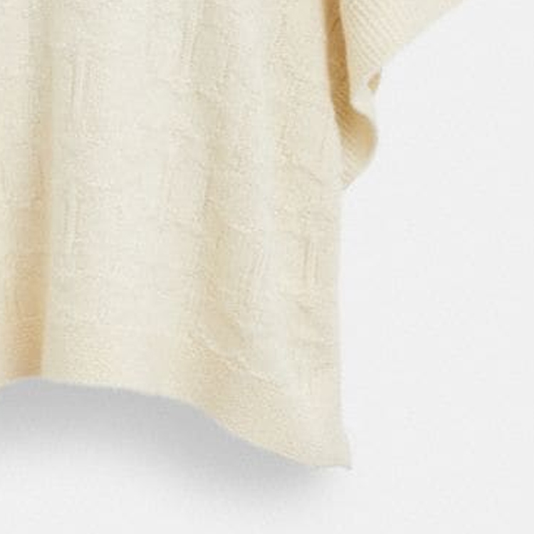 Sizing (W) COACH Ponco Kasual Rajut High-Neck Warna Putih. CL285-IVO