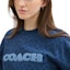 Purchase (Women) COACH Classic Crewneck Cotton Long-Sleeve Sweatshirt - Blue CZ190-NAY