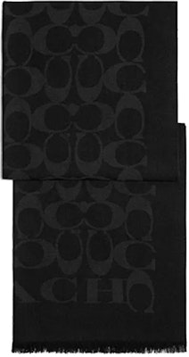 (W) COACH Syal Wol Signature Klasik Warna Hitam. CB700-Black Order (W) COACH Syal Wol Signature Klasik Warna Hitam. CB700-Black