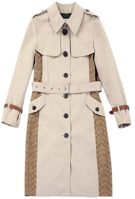(W) コーチ カラーブロック ベルト付き長袖トレンチコート カーキ. C9184-PAE Buy (W) コーチ カラーブロック ベルト付き長袖トレンチコート カーキ. C9184-PAE
