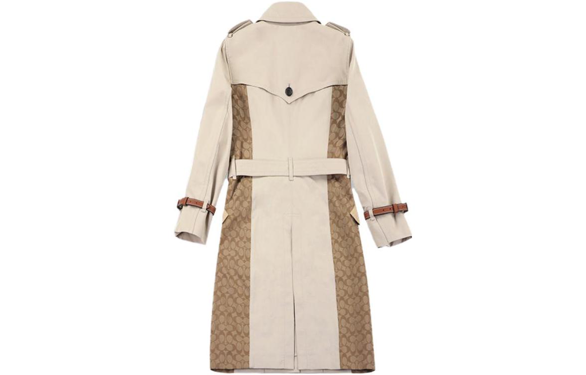 Lookbook (W) コーチ カラーブロック ベルト付き長袖トレンチコート カーキ. C9184-PAE