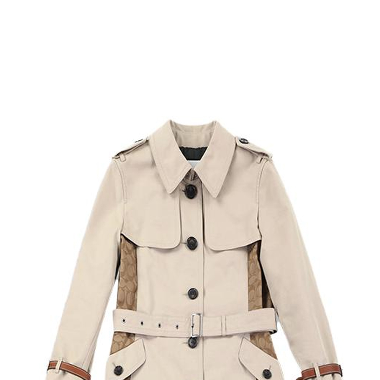 Details for (W) コーチ カラーブロック ベルト付き長袖トレンチコート カーキ. C9184-PAE