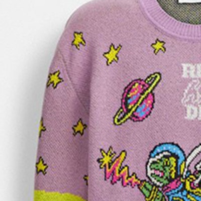 (W) COACH Cosmic Letter Sweater Rajutan Ungu Bordir. CJ305-PUP Details for (W) COACH Cosmic Letter Sweater Rajutan Ungu Bordir. CJ305-PUP