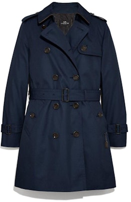 (Women) COACH Double-Breasted Long Sleeve Trench Coat Blue FW22. F34025-NAV Buy (Women) COACH Double-Breasted Long Sleeve Trench Coat Blue FW22. F34025-NAV