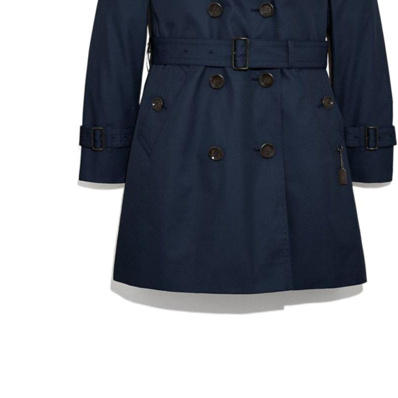 Purchase (Women) COACH  Double-Breasted Long Sleeve Trench Coat Blue FW22. F34025-NAV