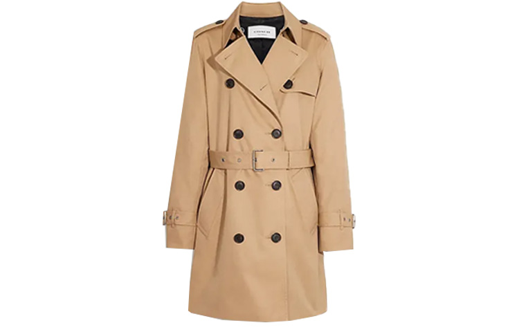 (Women) COACH  Double-Breasted Trench Coat with Belt in Khaki. CG049-EAL
