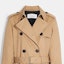 Shop (W) COACH Jas Trench Double-Breasted dengan Sabuk Warna Khaki. CG049-EAL