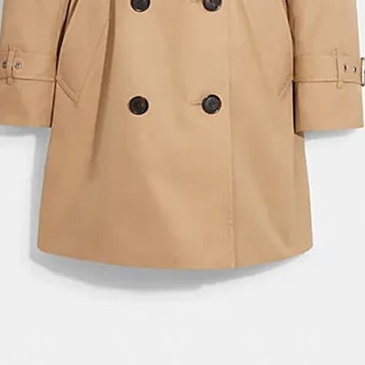 (W) COACH Jas Trench Double-Breasted dengan Sabuk Warna Khaki. CG049-EAL Sizing (W) COACH Jas Trench Double-Breasted dengan Sabuk Warna Khaki. CG049-EAL