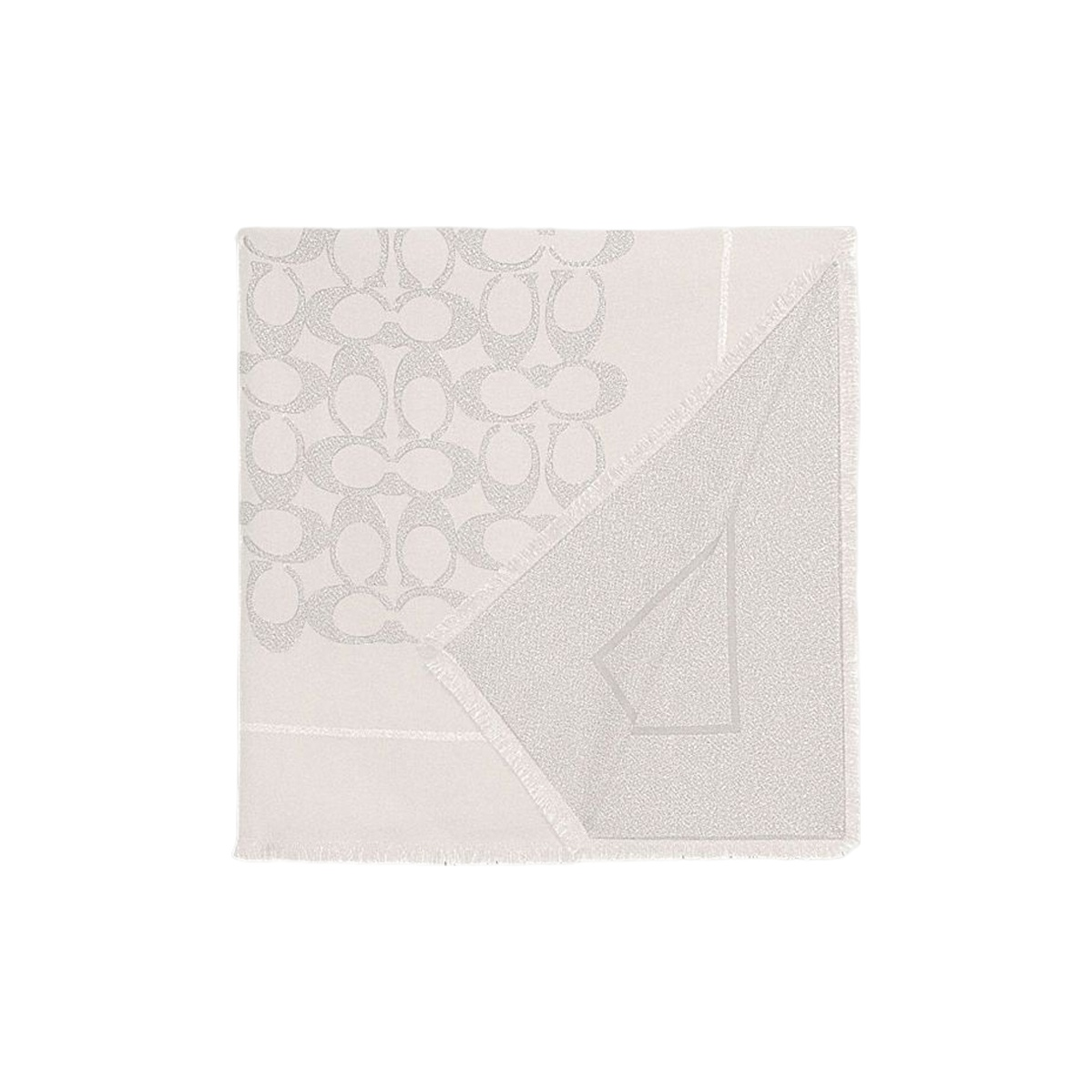 (Women) COACH  Fashionable Comfortable Wool Cashmere Scarf - White. CD974-CHK