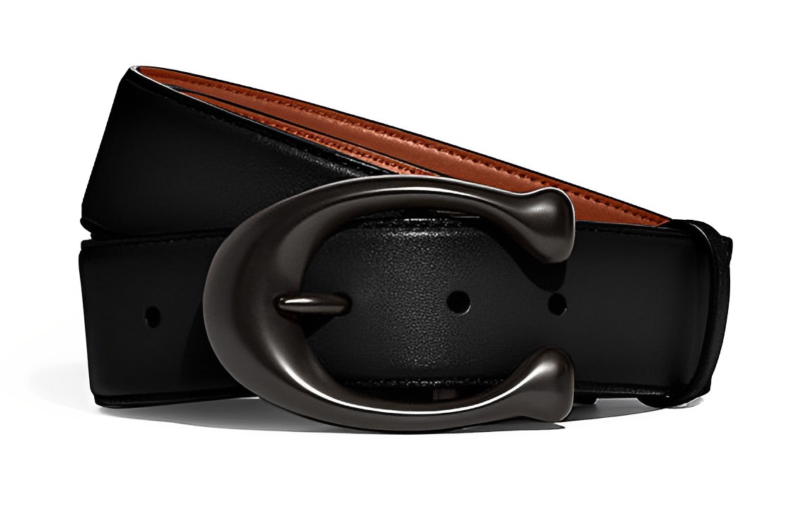 (Women) COACH  Fashionable Leather Belt with Buckle - 3.8cm Width CH775-BKSD