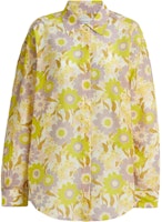 (Women) COACH Floral Yellow Cotton Batiste Long Sleeve Shirt SS25. CAU02-Y1D (Women) COACH Floral Yellow Cotton Batiste Long Sleeve Shirt SS25. CAU02-Y1D