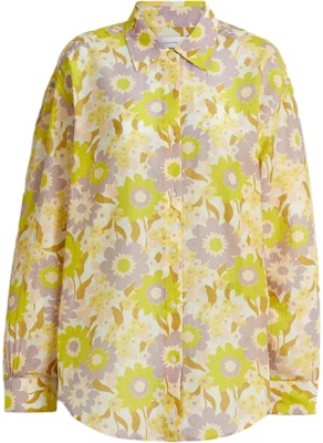 (Women) COACH Floral Yellow Cotton Batiste Long Sleeve Shirt SS25. CAU02-Y1D Buy (Women) COACH Floral Yellow Cotton Batiste Long Sleeve Shirt SS25. CAU02-Y1D