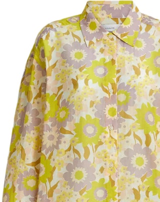 (Women) COACH Floral Yellow Cotton Batiste Long Sleeve Shirt SS25. CAU02-Y1D Details for (Women) COACH Floral Yellow Cotton Batiste Long Sleeve Shirt SS25. CAU02-Y1D
