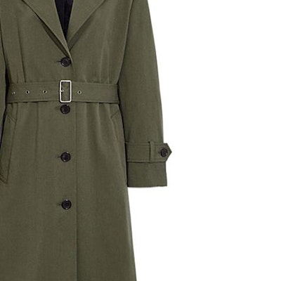(Women) COACH FW22 Solid Color Belted Trench Coat in Fern Green. CB591-FRN Shop (Women) COACH FW22 Solid Color Belted Trench Coat in Fern Green. CB591-FRN