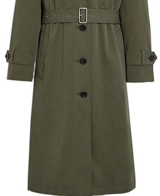 (Women) COACH FW22 Solid Color Belted Trench Coat in Fern Green. CB591-FRN Purchase (Women) COACH FW22 Solid Color Belted Trench Coat in Fern Green. CB591-FRN