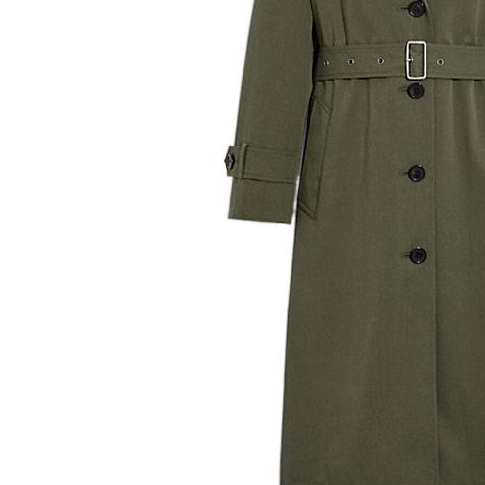 Details for (Women) COACH  FW22 Solid Color Belted Trench Coat in Fern Green. CB591-FRN
