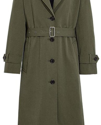 (Women) COACH FW22 Solid Color Belted Trench Coat in Fern Green. CB591-FRN Sizing (Women) COACH FW22 Solid Color Belted Trench Coat in Fern Green. CB591-FRN