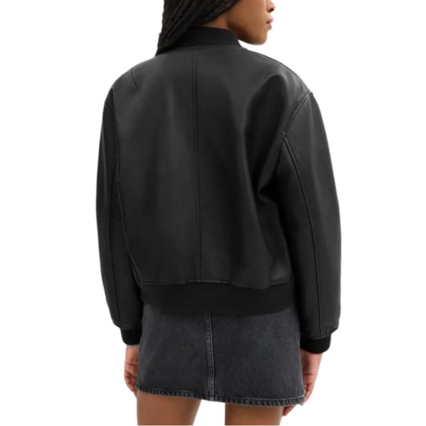 Shop (W) COACH FW24 黑色純色棉質拉鍊外套 CY562-BLK