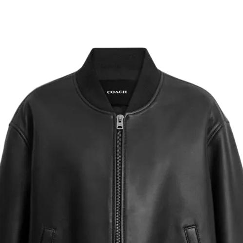 Details for (W) COACH FW24 黑色純色棉質拉鍊外套 CY562-BLK