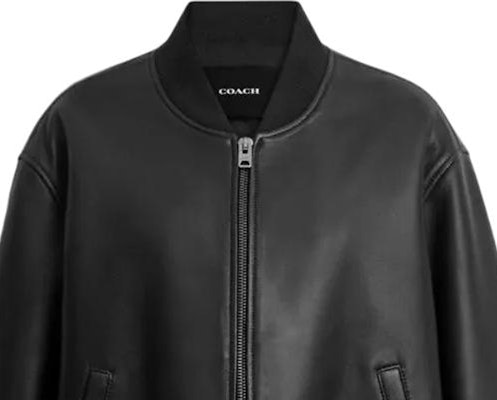 (W) COACH FW24 黑色純色棉質拉鍊外套 CY562-BLK Details for (W) COACH FW24 黑色純色棉質拉鍊外套 CY562-BLK