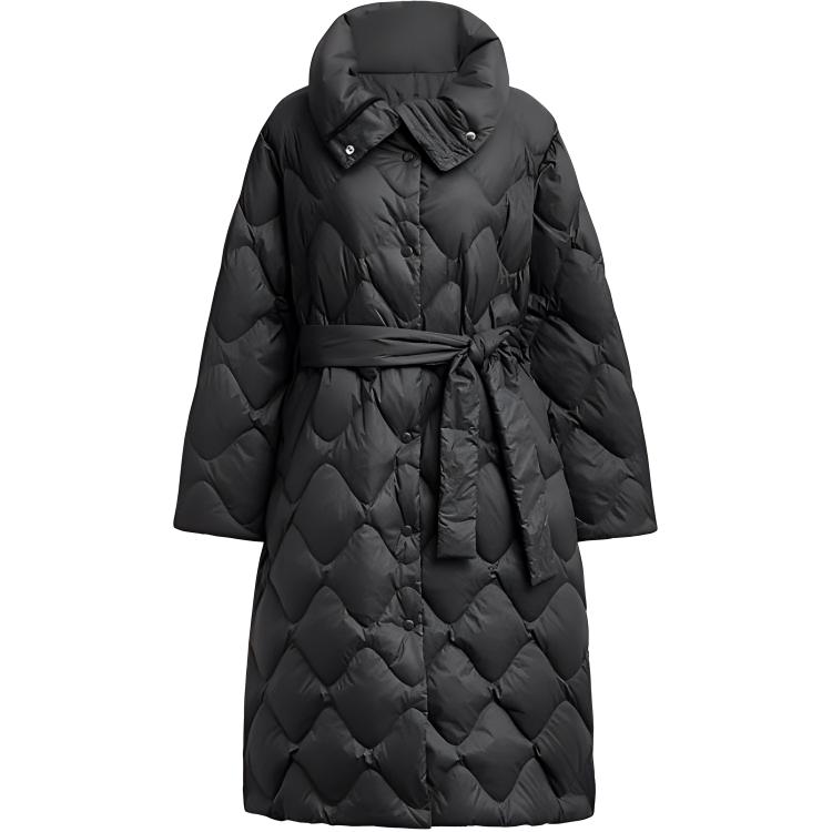 (Women) COACH  FW24 Black Solid Color Zip-Up Long Sleeve Down Jacket CV524-BLK