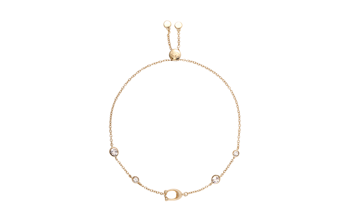 Order (W) COACH Gelang Perhiasan Mewah Huruf Berlapis Emas dan Zirkon. C9449-GLD