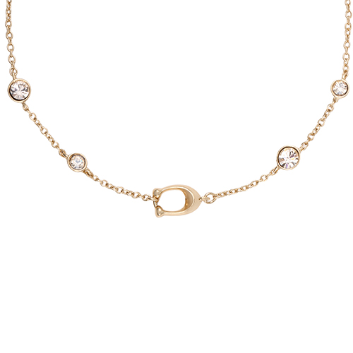 Lookbook (W) COACH Gelang Perhiasan Mewah Huruf Berlapis Emas dan Zirkon. C9449-GLD