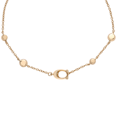 Shop (W) COACH Gelang Perhiasan Mewah Huruf Berlapis Emas dan Zirkon. C9449-GLD