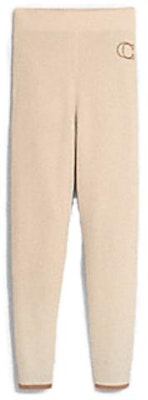 (Women) COACH High-Waisted Straight-Leg Casual Sweatpants Khaki Color CE425-IVO Order (Women) COACH High-Waisted Straight-Leg Casual Sweatpants Khaki Color CE425-IVO