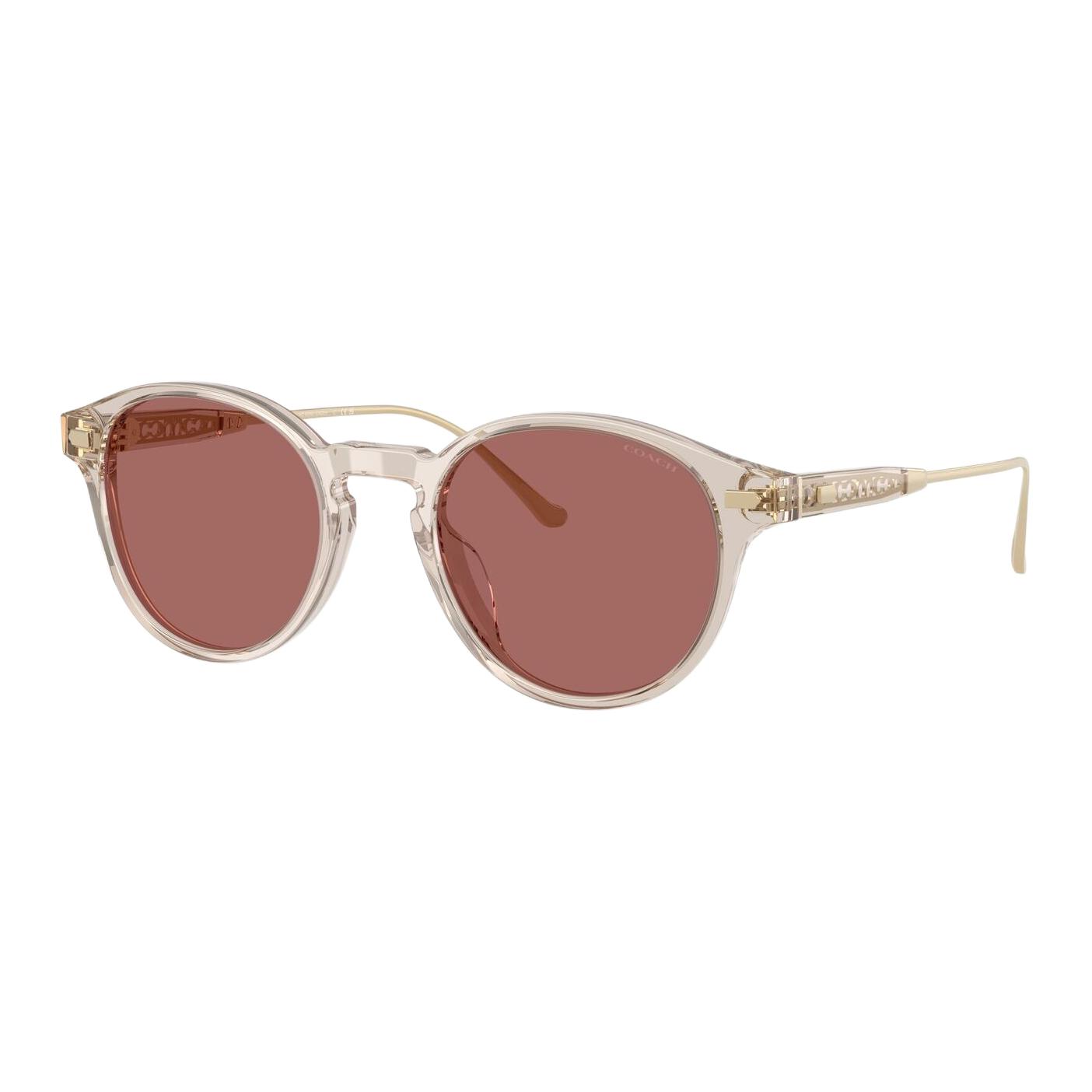 (Women) COACH  Irregular Metal Rivet Sunglasses in Transparent Sand Color. CAD83-SND