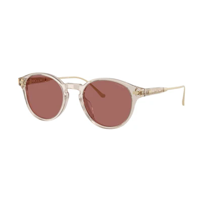 (Women) COACH Irregular Metal Rivet Sunglasses in Transparent Sand Color. CAD83-SND